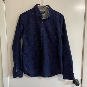 Denim & Flower Men’s Dark Blue Patterned Button-Down Shirt